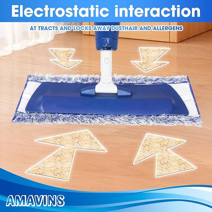 3 Pack Microfiber Dusting Pad for Fits All Bona Mops, Reusable Dusting Pads for Bona Hardwood Floor Cleaner Mop, Mop Pads Refill for Hard Surface Floors, Picks Up Pet Hair & Allergens