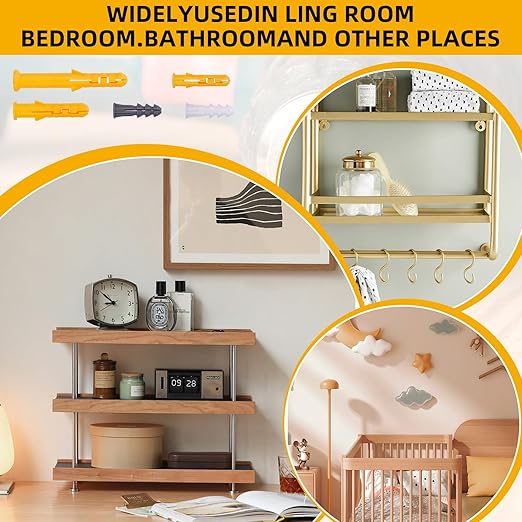 200 Pcs Premium Quality Plastic Drywall Wall Anchors (Screws No Included),Bulk Pack #7x1