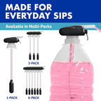 The Magic Tap Automatic Drink Dispenser - Hands-Free Beverage Dispenser for Fridge - Perfect for Milk, Juice - Gifts for Women & Men - 3 Pack, Black