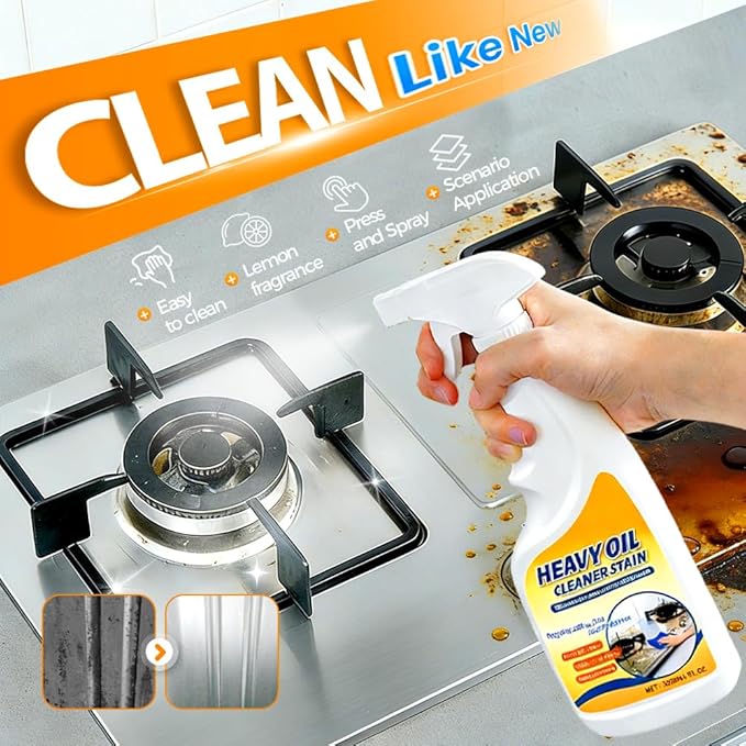 Heavy Oil Multi Purpose Cleaner Stain, Effective Multi-Purpose Cleaner with Kitchen Cleaning Sponges for Household, Oven, Stove, Range Hood, Sink, Heavy Oil Cleane (1PCS)