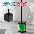 2Pack Toilet Bowl Brush and Holder Set - Toilet Scrubber Brush,Cleaning Brush,Bathroom Decor,Household Essentials,Cleaning Supplies,Home Essentials,Black