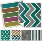 Swedish Kitchen Dish Cloths - 6 Pack Reusable Paper Towels for Counters & Dishes - Eco Friendly Cellulose Sponge Cloth - Assorted (Stripes + Lattice)