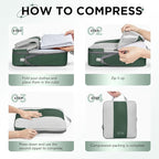 10 Set Compression Packing Cubes for Travel Essentials,Compressible Expandable Packing Cubes for Suitcase,OlarHike Luggage Organizer Bags for Travel,Handy Helper for Organizing Clothes(Dark Green)