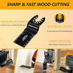 58Pcs Oscillating Tool Blades Kit, Titanium Extra Long& Wide Multitool Saw Blades for Metal Wood Nails Drywall Cutting, Compatible with Dewalt, Dremel, Fein, Milwaukee, Craftsman, Ryobi