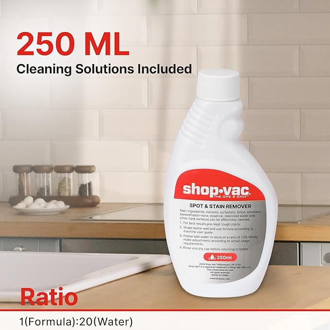 Shop-Vac Portable Carpet and Upholstery Cleaner Machine, Powerful Spot Cleaner for Pet Stains, Sofa, Rug, Mattress, Curtain and Window, Lightweight with One Cleaner Solutions