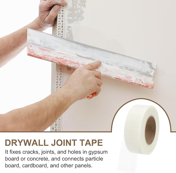 PATIKIL Drywall Repair Mesh Tape, 2 inch x 164 ft Fiberglass Repair Patch Self-Adhesive Dry Wall Joint Tape 9 Mesh Wall Hole Crack and Seam Patch, White