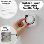 GorillaLine Basic - Retractable Clothesline Indoor Outdoor Clothes Line - Heavy Duty Clothes Drying Laundry Line - Wall Mounted Drying Rack - Air Dry Clothing - 15ft line Max Tighten with GorillaGrip