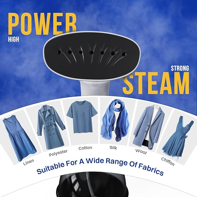 Steamer for Clothes 1350W, Clothes Steamer for Home, Office, Travel, Upgraded 400ML Large Capacity Water Tank, Wrinkle Remover