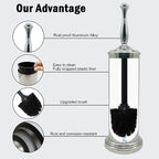 Brushed Nickel Toilet Bowl Brush with Holder, Durable Bathroom Cleaning Tool, Modern Design for Easy Toilet Maintenance, Bathroom Cleaner Brush for Efficient Cleaning and Hygiene