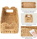 Coeusy Toilet Tank Basket for Bathroom,Scalloped Edge Wicker Basket for Toilet Paper Storage,Small Baskets for Countertop,Shelves,Living Room,Bedroom,Both Organizer&Decor,Natural Water Hyacinth