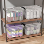 Zopnny 50 Qt Stackable Plastic Storage Bins with Lids, 4 Pack - BPA-Free, See-Through Organizing Solution, Latches, Wheels, Durable Nestable Containers, Clear