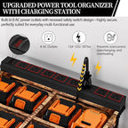 Heavy-Duty Power Tool Organizer with Charging Station,Premium Thickened Wood Panels,Tool Organizer 5 Layers + 5 Side Hooks Lntegrated Design Tool Organizers and Storage