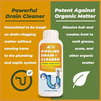 Skylarlife Concentrated Pipeline Drain Cleaner Powder, Drain Clog Remover, Remove Grease and Soap Scum Dissolver for Bathroom, Kitchen, Shower, Sink and Toilet, Safe for Pipes & Septic Systems, 17 oz