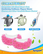 KEEPOW 10 Pack Steam Cleaner Attachments for Most Handheld Steam Cleaner Microfiber Cloths Cover Compatible with Bissell Steam Shot, Wagner, McCulloch, Comforday Steam Cleaner Accessories