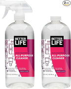 Better Life Multi Surface Cleaner - Plant Derived Cleaner Spray, Non-Toxic All Purpose Cleaners, Eco-Friendly Non Toxic Cleaning Supplies for Home, Currant and Citrus Scent, 32 Fl Oz * 2