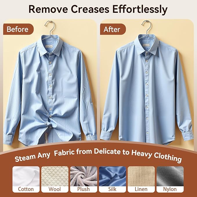 Portable Handheld Garment and Fabric Steamer 1000 Watts, PortableSteamer for Clothes,Quick Heat Aluminum alloy plate Steam Nozzle, 30s Fast Heat-up, 260ml Big Water Tank