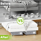 Molutsody Under Bed Storage with Wheels, 2-Pack Underbed Storage Containers with Clear Lids, Under Bed Shoe Storage Organizer Bins, Rolling Under Bed Storage for Clothes Shoes Blankets (Grey)
