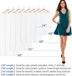 55" All Clear Garment Bags for Hanging Clothes, 12 Packs Dress Bags for Gowns, Plastic Waterproof Garment Covers with Zipper for Long Coats, Dresses, Trench (Set of 12)