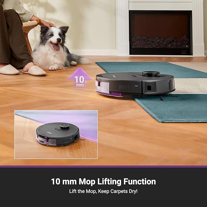Eureka E20 Plus Robot Vacuum and Mop Combo, Robot Vacuum Cleaner with Bagless Self Emptying Station, 45-Day Capacity 8000Pa Suction and Anti Hair-Tangling Brush App Control LiDAR Navigation