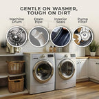 Washing Machine Cleaner Tablets – Deep Clean Washer Descale, Laundry Tub Cleaning Solution, Smell Fresh, Eliminates Buildup & Dirt, For Front & Top Load Washers, Easy-to-Use Tablets, 24 Pack