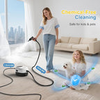 Handheld Steam Cleaner with Handle Button Control, 2500W High Pressure Steamer for Cleaning, 3-Level Adjustable, 15s Heat-Up, 1.6L Water Tank, Portable Steam Cleaning Machine for Home Car Dirt Grease