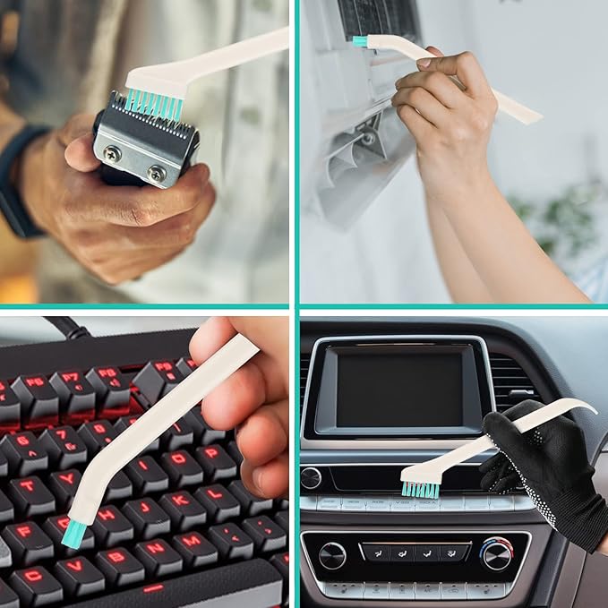 Nuenen 16 Pcs Small Household Cleaning Brushes - Deep Detail Crevice Cleaner Brush Set, Corner Space Keyboard Bottle Tile