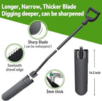 Spade Shovel,15 inch Long Narrow Spade, Heavy Duty Garden Trench Shovel for Digging,Trenching, Planting,Scraping, Edging with Cutting Blade, D Handle, Foot Rest Pedal, 45 Inches Drain Spade