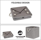 Bidtakay Grey Baskets Foldable Storage Cube Bins 13x13x13 Cube Storage Organizer Closet Set of 3 Fabric Storage Baskets for Home Office Large Baskets for Nursery Baby Toy Storage