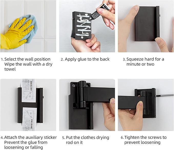 Foldable Clothes Drying Rack, 2 Fold Laundry Drying Rack Wall Mount, [No Drilling] Folding & Durable Space Saver for Laundry, Balcony, Bathroom, Patio, Dormitory, Apartment-White