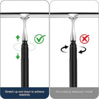 12-51’’ Telescopic Window Squeegee for High Windows, 2-in-1 Window Cleaning Kit with Extra Silicone Blade & Hook, Professional Squeegee for Shower Glass Doors (Window Squeegee for Home)