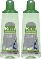 Bona Multi-Surface Floor Cleaner Refillable Spray Mop Cartridge, for Stone Tile Laminate and Vinyl LVT/LVP, 34 Fl Oz (Pack of 2)