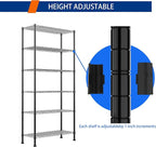 REGILLER 6-Wire Shelving Metal Storage Rack Adjustable Shelves,Standing Storage Shelf Units for Laundry Bathroom Kitchen Pantry Closet(Black,14.1" D x 30" W x 80" H)