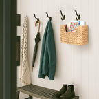 Handwoven Water Hyacinth Wall Magazine Holder - Natural Hanging Organizer for Mail, Newspapers & Magazines, Books & Files - Decorative Boho Storage Basket for Entryway, Bathroom, Living Room, Office.