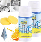 Dodorado Drain Cleaner, Powerful Sink and Drain Cleaner, Portable Powder Cleaning Tool Chemical Powder Agent for Kitchen Toilet Pipe Dredging (2PC)