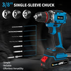 Cordless Drill, 21V Brushless Drill Tool Set with 2-Pack 2Ah Fast Charging Batteries, electric drill tool set, Screwdriver set for Home Renovation, Gardening Tools
