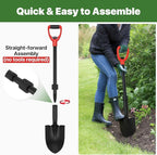 Shovel, Shovels for Digging, 33" Garden Shovel Heavy Duty with Ergonomic D-Grip, Small Spade Shovel for Camping, Edging, Off-Road, Metal Portable Mini Shovel with Fiberglass Shaft, Lightweight