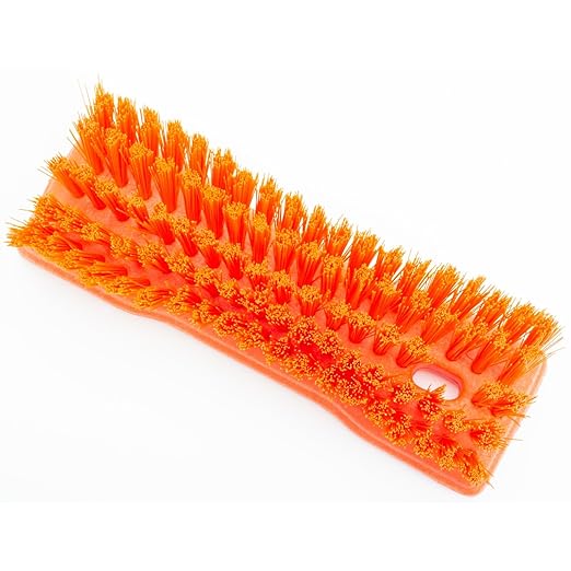 SPARTA 42024EC24 Comfort Grip Plastic Scrub Brush, Hand Brush For Cleaning, 8 Inches, Orange, (Pack of 6)