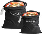 WiseBoy 2 Pack Laundry Bags, Washable Wet Dry Bag, Travel Laundry Bag Dirty Clothes Organizer, Swimming Yoga Bathing Suit Workout Wet Dry Bag - Black
