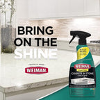 Weiman Disinfectant Granite Cleaner and Polish With Microfiber Cloth - Safely Clean Disinfect and Shine Granite Marble Soapstone Quartz Quartzite Slate Limestone Corian Laminate Tile Countertop
