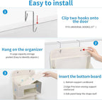 MAX Houser 4-Shelf Over The Door Hanging Organizer with 2 Metal Hooks, 4 Pocket Swing-Proof Behind Door Organizers with Clear Windows for Nursery Bathroom Closet,Dorm,Baby Diapers, Kids Toys (Beige)