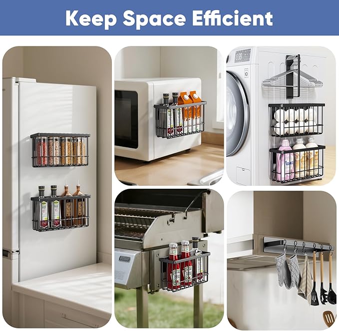 Magnetic Dryer Ball Holder,Magnetic Hanger Holder Basket Magnetic Lint Bin No Tools Install for Laundry Room Fridge Storage Hanger Organizer