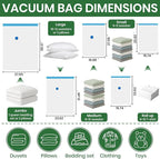 Vacuum Storage Bags,30Pack Vacuum Seal Bags with Electric Air Pump,Vacuumm Seal Bag for Clothing,Travel,Clothes,Comforters,Blankets,Pillows-6 Jumbo+6 Large+6 Medium+6 Small+6 Roll Up Space Saving Bag