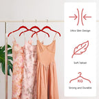 SIshynio 30 Pack Velvet Hangers – Non-Slip Slim Clothes Hangers with 360° Swivel Hook, Heavy Duty Flocked Shirt Hangers for Dresses, Suits, Blouses, Coats(Red)