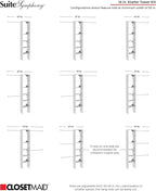 ClosetMaid SuiteSymphony Small Closet Organizer Starter Kit with Tower and 3 Hang Rods, Shelves, Adjustable, Customizable Wardrobe Organizer System, Reach-In or Walk-In Closets, Pure White
