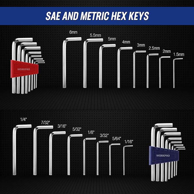 WORKPRO Mechanics Tools Kit and Socket Set, 192-Piece, SAE&Metric, 1/2'', 1/4'', 3/8'' Drive Socket Ratchet Wrench Set with Molded Case
