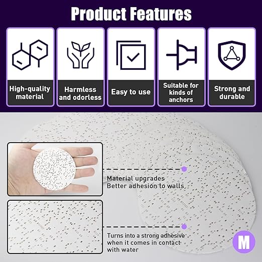 50 Pcs Drywall Anchor Repair Kit Solve Loose Wall Plugs Fast - Ideal for Curtain Rails, Towel Racks, Toilet Paper Holders and More Anchor Hole Patch (3.35 in)