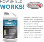 Shield Mold, Mildew, and Algae Stain and Odor Remover, Indoor and Outdoor Cleaner for Bathroom, Shower, Kitchen, Roof, Stone, Wood, Carpet, and More by Tile Doctor - 32 FL OZ