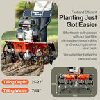 SuperHandy Tiller Cultivator – 7HP 209cc Engine, Adjustable Tilling Width & Depth, Heavy-Duty Steel Tines for Garden Soil Prep, Landscaping & Weed Removal (Front Tine Tiller)