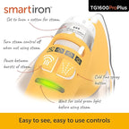 oliso TG1600 ProPlus Smart Iron with Auto-Lift – 1800 Watt Steam Iron for Clothes, Sewing, Quilting & Crafting – Diamond Ceramic-Flow Soleplate, Butterscotch