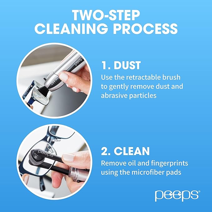 CarbonKlean Peeps Glasses Cleaner - for Eyeglasses, Reading Glasses, and More - Lens Cleaner with Carbon Microfiber Tech - Injected Purple - 1 Count